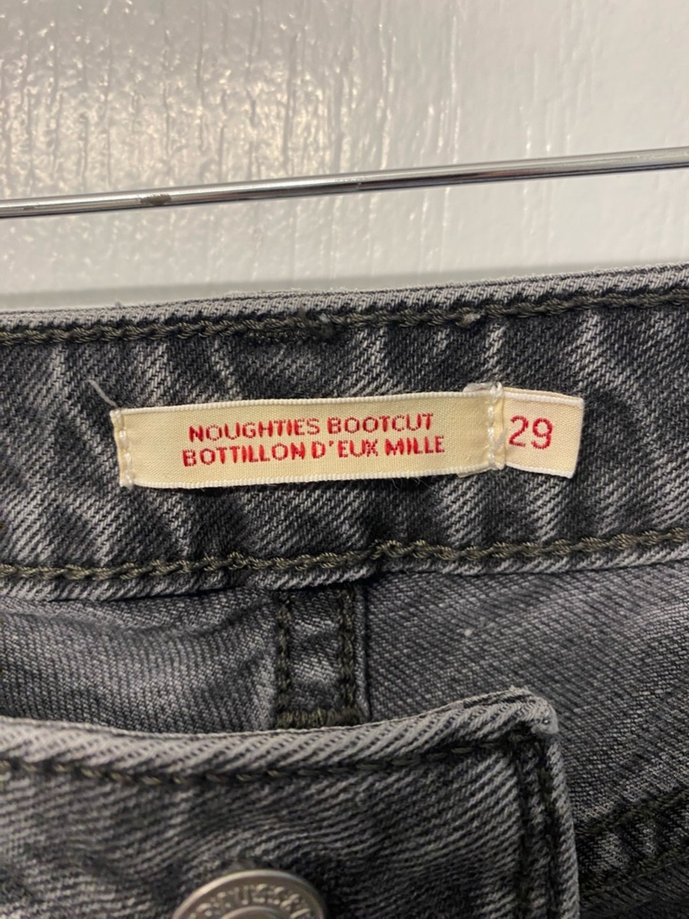 Levi's Noughties Boot Cut Low Rise Y2K Streetwear Black Charcoal Jeans Size 29 - Picture 10 of 16